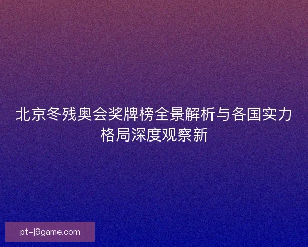 北京冬残奥会奖牌榜全景解析与各国实力格局深度观察新