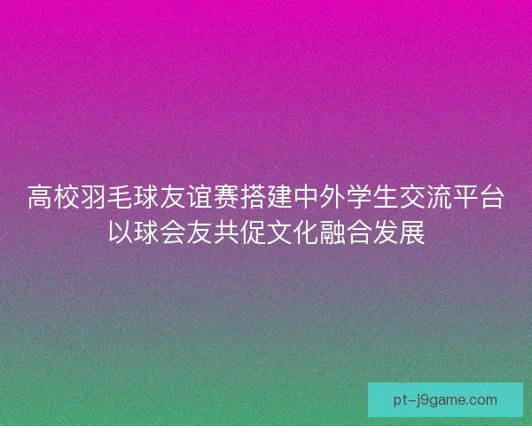 高校羽毛球友谊赛搭建中外学生交流平台以球会友共促文化融合发展